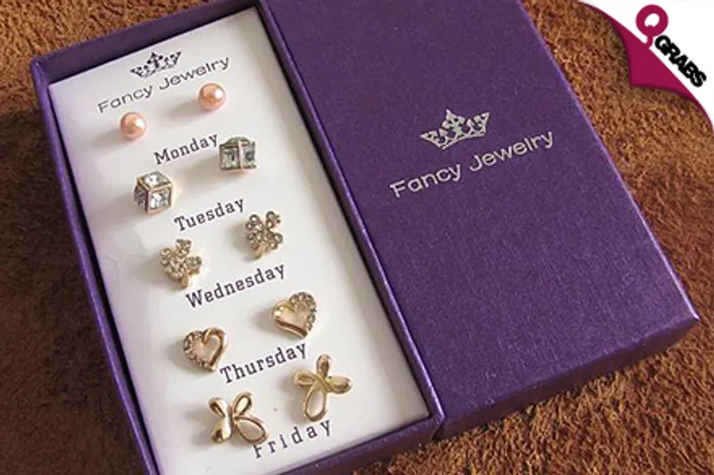 For QR69 Score a New Pair of Earrings for Everyday of Your Work Week with a Set of Five Cute Earrings! (QR169 Value)